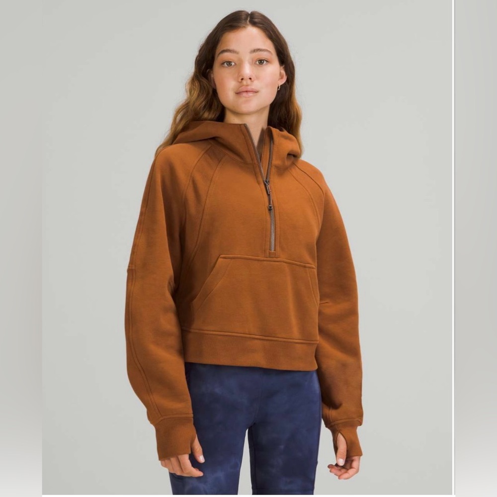 🍋Women’s Lululemon Scuba Oversized 1/2 Zip Hoodie size XS/S copper brown🍋